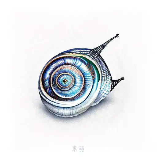snail with eye for shell tattoo design idea