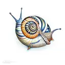 snail with eye for shell tattoo design idea