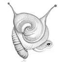 snail with eye for shell tattoo design idea