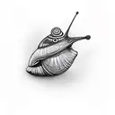 snail with eye for shell tattoo design idea