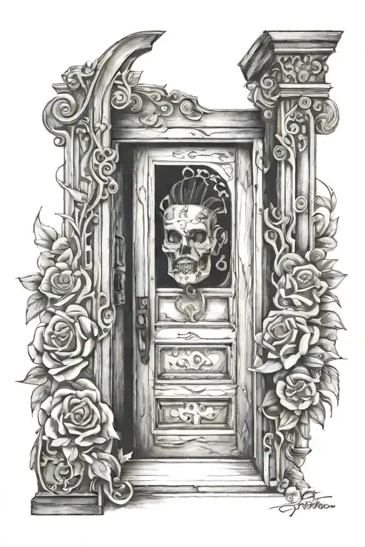 door open tattoo design idea