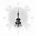 shanghai pearl tower tattoo design idea
