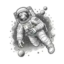 astronaut looking up and seeing binary code in the stars tattoo design idea
