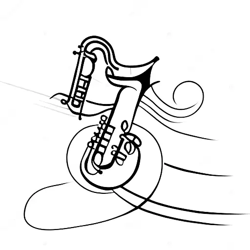 saxophone tattoo design idea