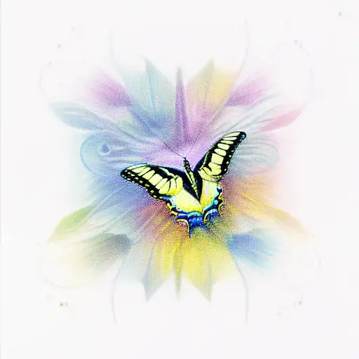 Yellow swallowtail butterfly tattoo design idea