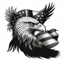 American flag with eagle soaring tattoo design idea