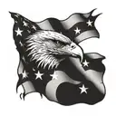 American flag with eagle soaring tattoo design idea