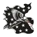 American flag with eagle soaring tattoo design idea