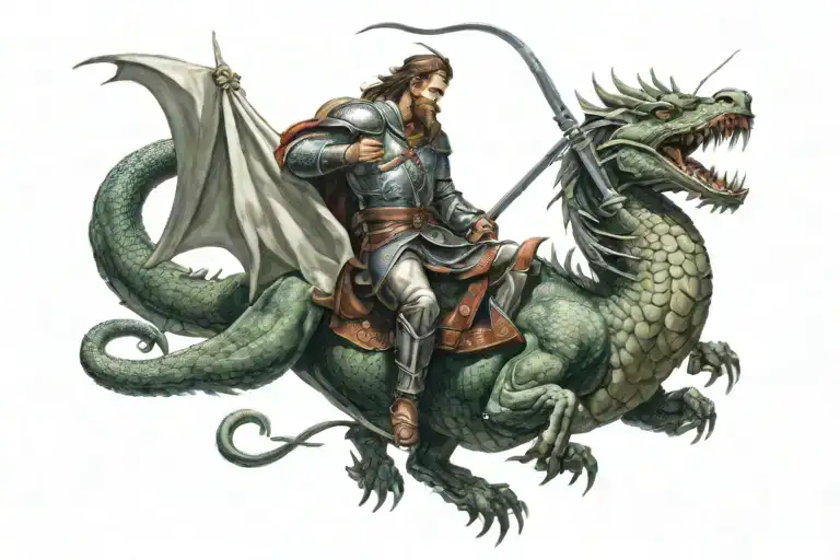 saint george killing a dragon tattoo design idea