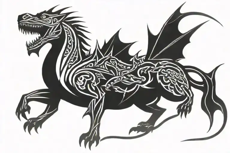 saint george killing a dragon tattoo design idea