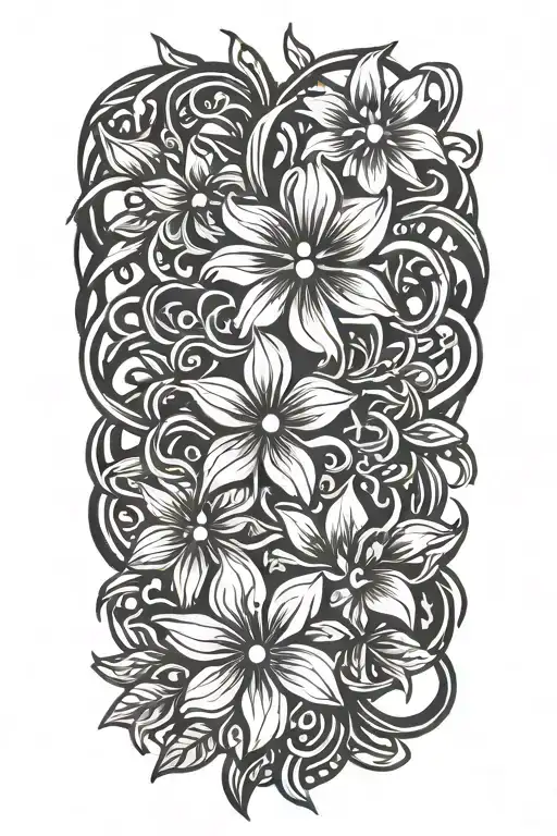 flowers intertwined tattoo design idea