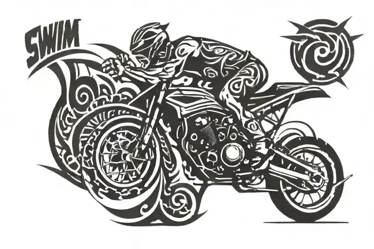 swim bike run tattoo design idea