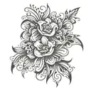 flowers blooming tattoo design idea