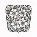 flowers intertwined tattoo design idea