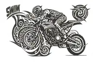 swim bike run tattoo design idea