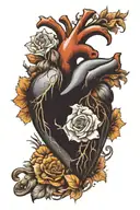heart shape with initial t  tattoo design idea