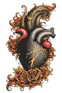 heart shape with initial t  tattoo design idea