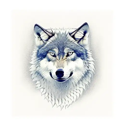 Wolf  ginkgo  tattoo design idea