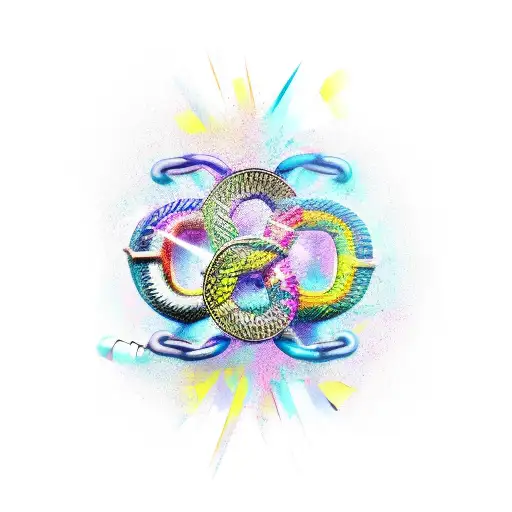 broken chains tattoo design idea