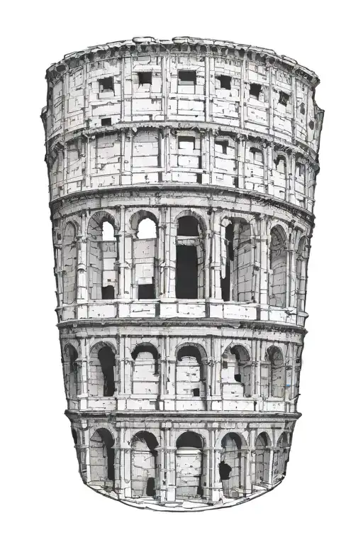 colosseum with place for script written within tattoo design idea