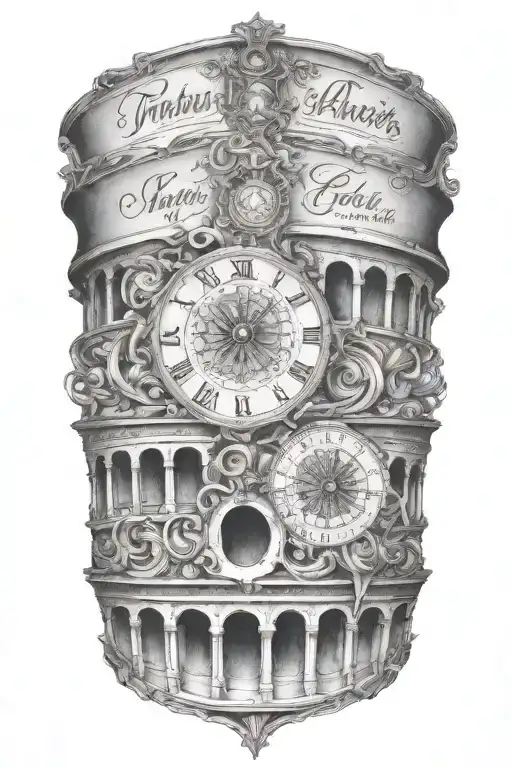 script surrounded tattoo design idea