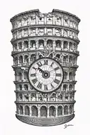 Roman colosseum, clock face morphing, script The credit belongs to the man who is actually in the arena, if he fails, at tattoo design idea