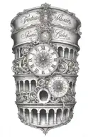 script surrounded tattoo design idea