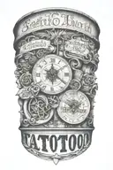 script surrounded tattoo design idea