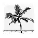 palm tree on the beach with miami words tattoo design idea