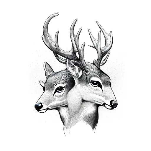 three deers tattoo design idea