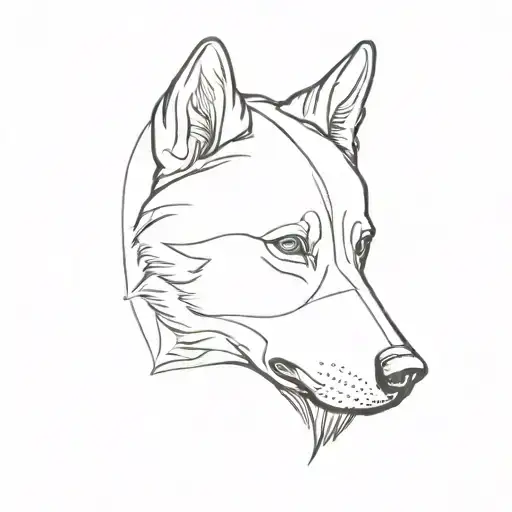 dog with bear nose tattoo design idea
