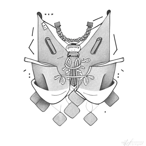 a person with a backpack tattoo design idea