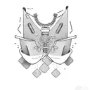 a person with a backpack tattoo design idea