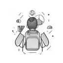 a person with a backpack tattoo design idea