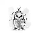 a person with a backpack tattoo design idea