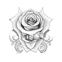 dagger whith heart and flowers tattoo design idea