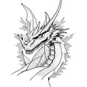 ice dragon, on the shore of a lake for an arm tattoo design idea