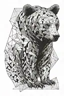bear, half alive, half abstract tattoo design idea