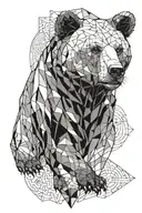 bear, half alive, half abstract tattoo design idea