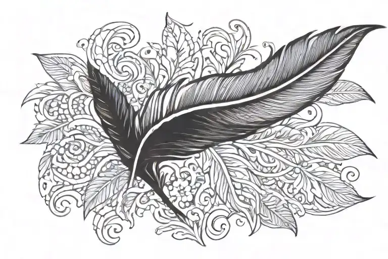 Black Feather tattoo design idea