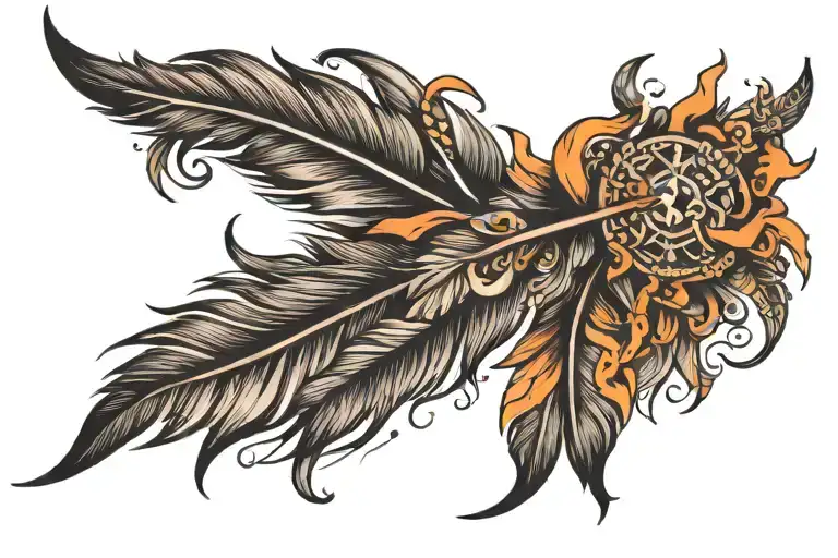 Black Feather tattoo design idea