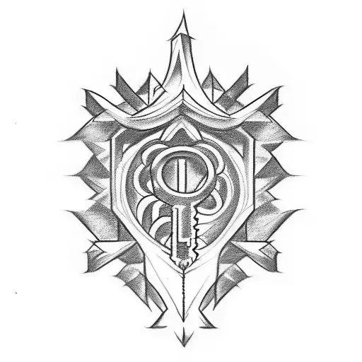 I want a tattoo sketch that is black and white.   I love escape rooms and want something around that.  Locks, keys, puzz tattoo design idea