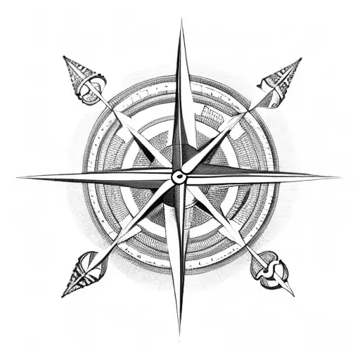 compass cross  tattoo design idea