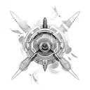 rocket ship star ship tattoo design idea