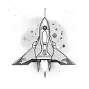 rocket ship star ship tattoo design idea