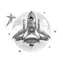 rocket ship star ship tattoo design idea