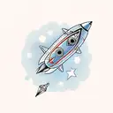 rocket ship tattoo design idea