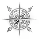 compass cross  tattoo design idea