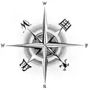 compass cross  tattoo design idea