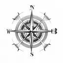 compass cross  tattoo design idea